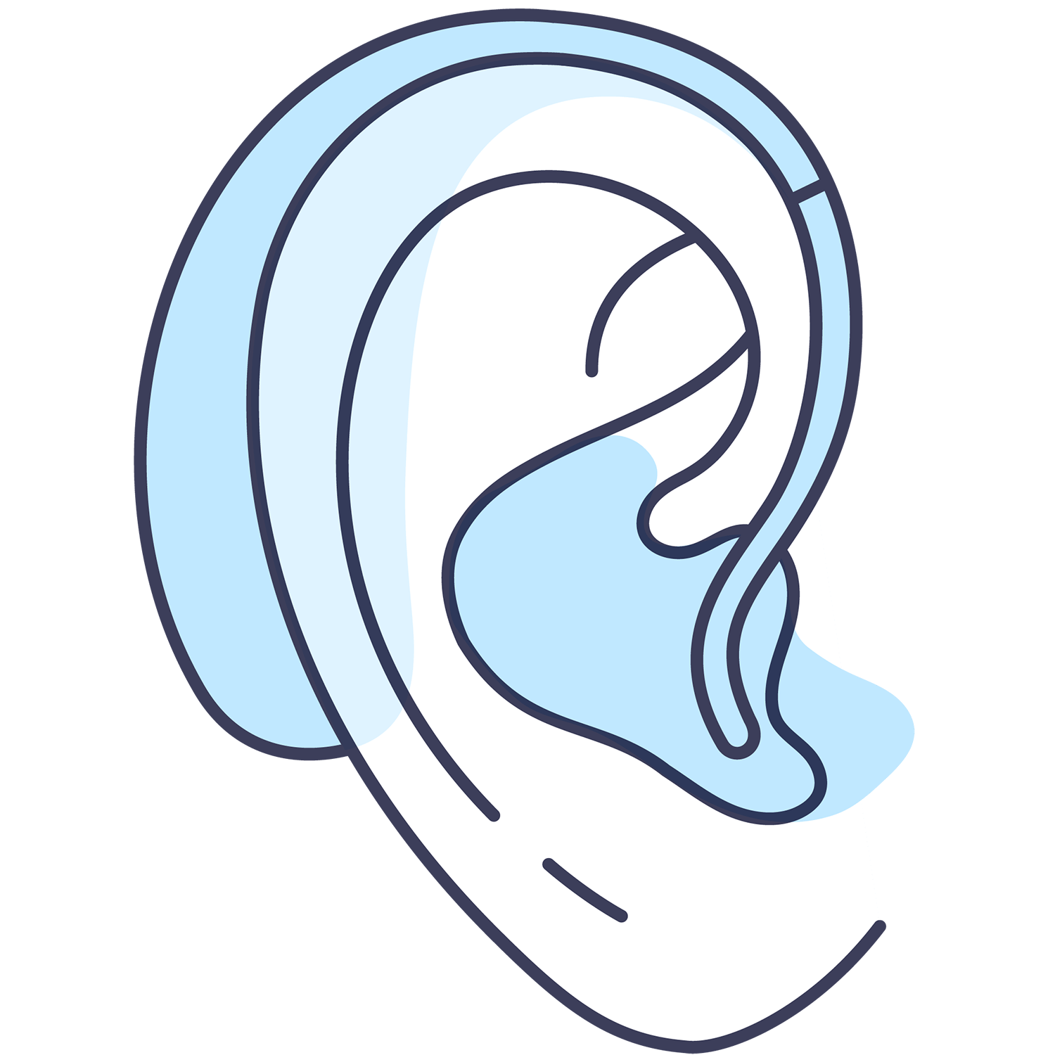 hearing aid on ear