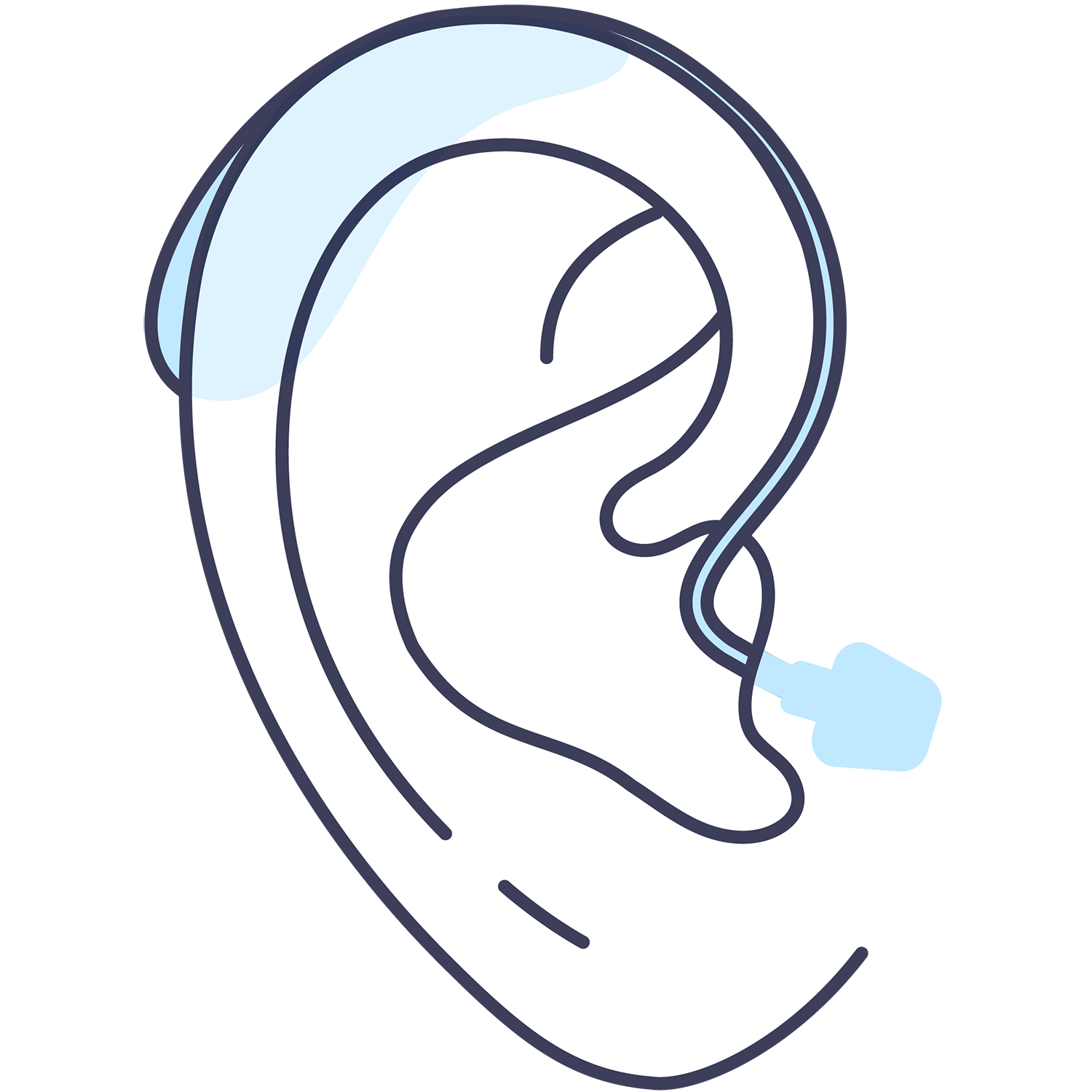 hearing aid on ear