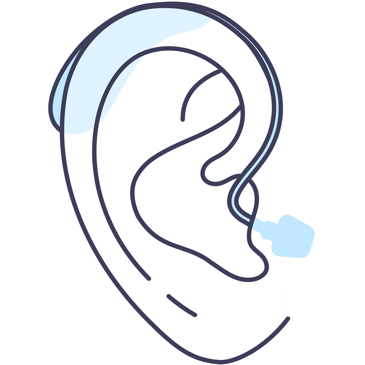 hearing aid on ear