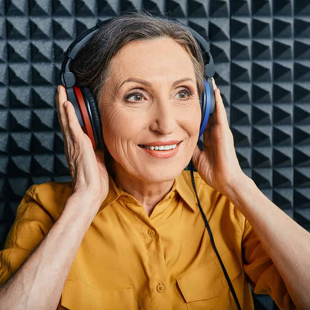 woman undergoing hearing exam